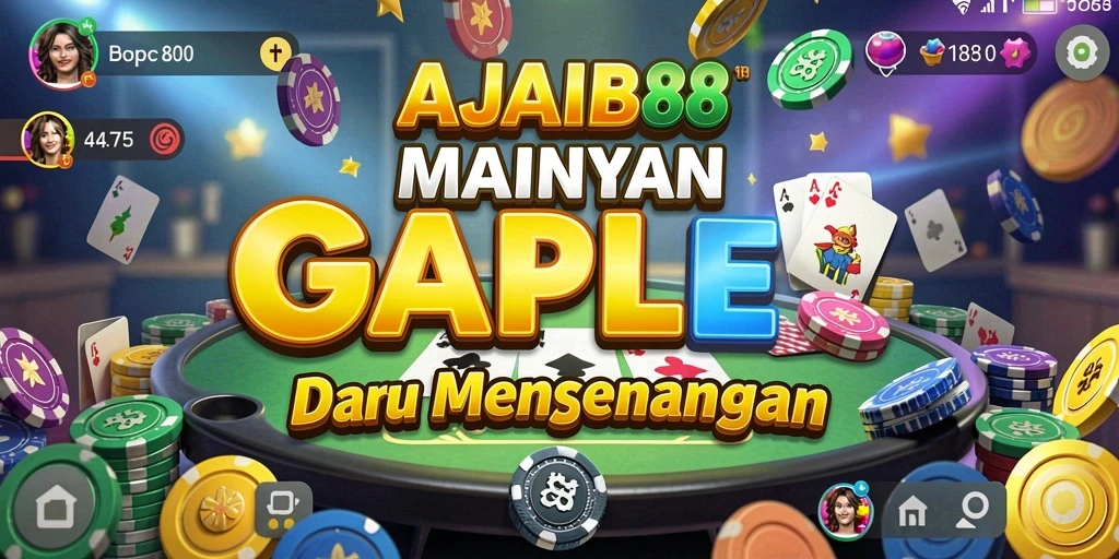 Gameplay seru Gaple di AJAIB88 dengan pemain lain.