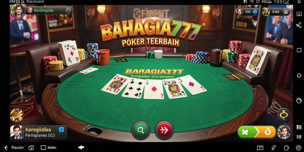Tampilan gameplay Poker yang seru dan mengasyikkan di BAHAGIA777.