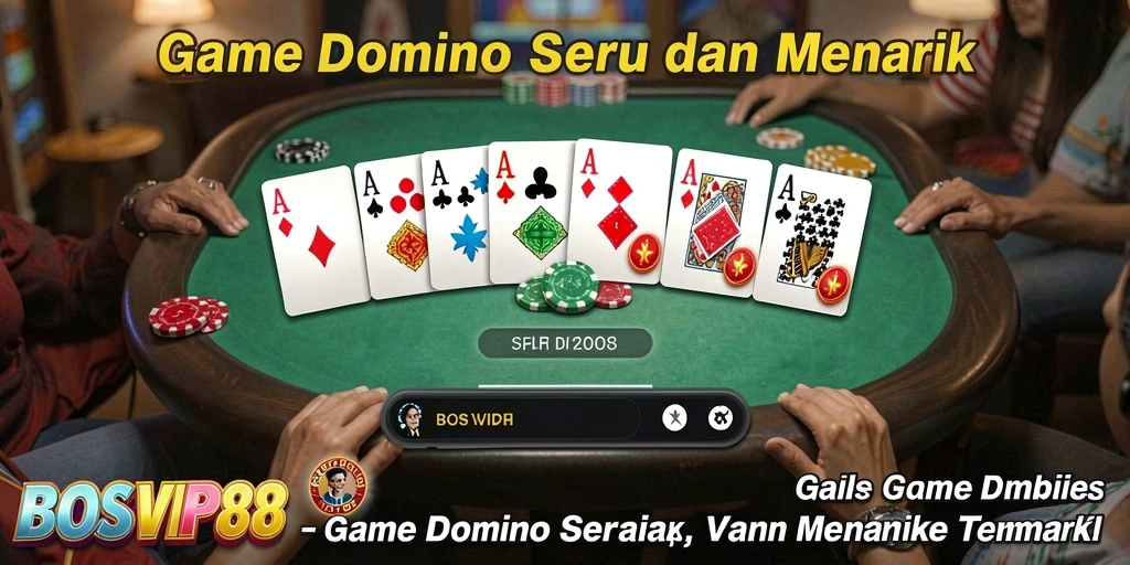 Tampilan gameplay seru dari BOSVIP88 dengan elemen Domino menarik.
