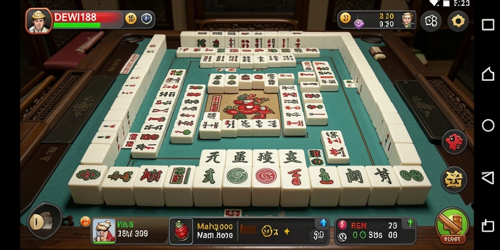 Tampilan gameplay menarik dari DEWI188 dalam permainan Mahjong.