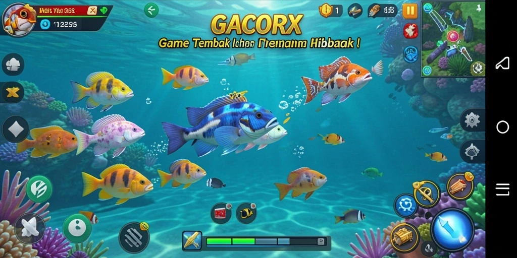 Tangkapan layar menampilkan momen seru dalam bermain GACORX, dengan aksi tembak ikan yang menegangkan.