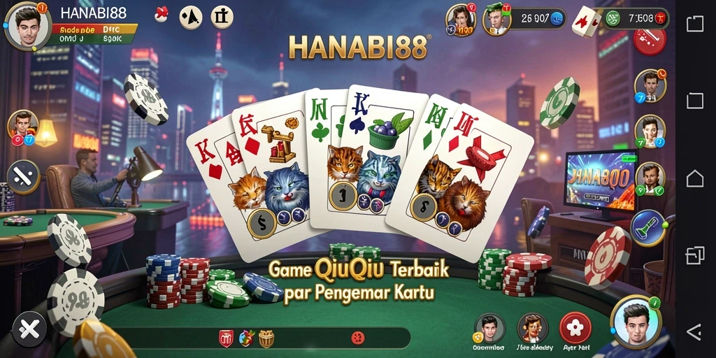 Tampilan seru gameplay QiuQiu di HANABI88.