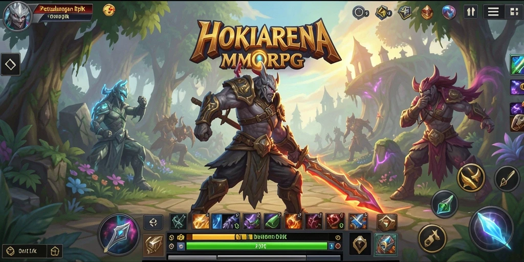 Screenshot HOKIARENA menampilkan aksi seru dalam dunia MMORPG.