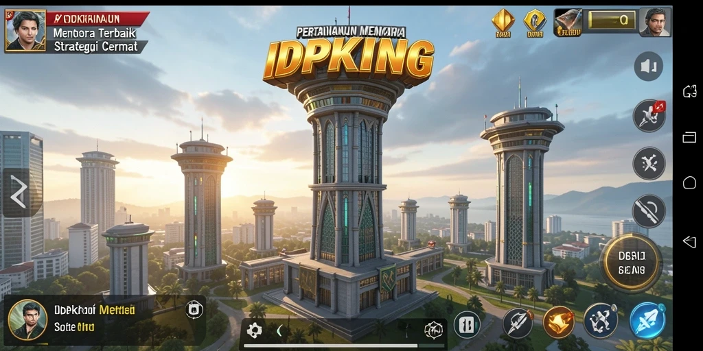 Screenshot gameplay menampilkan pertahanan menara yang strategis dan dinamis.