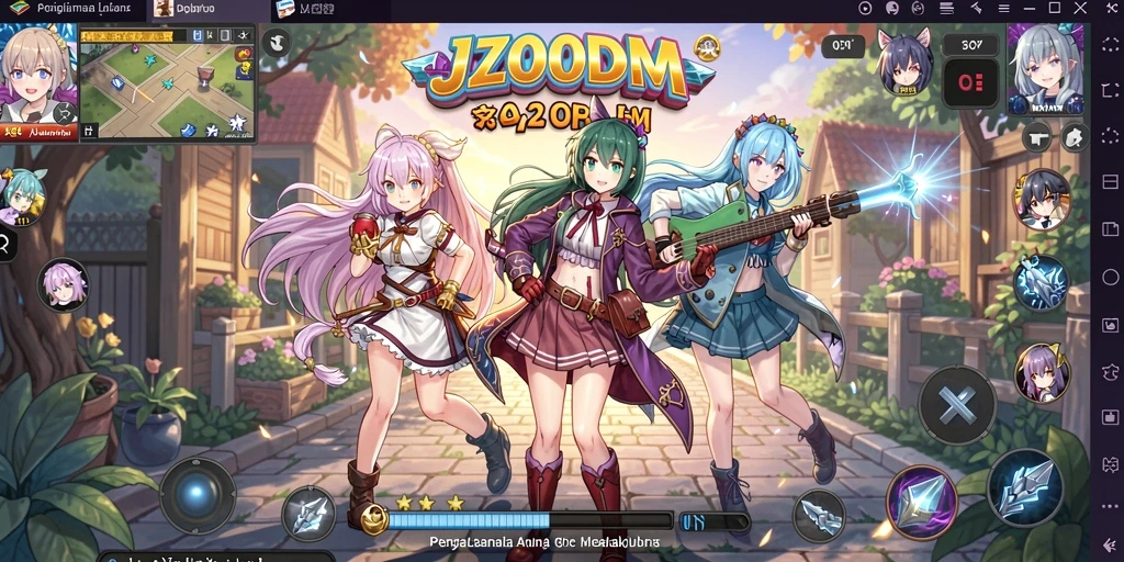 Tampilan gameplay J200M yang mengesankan dengan karakter Anime.