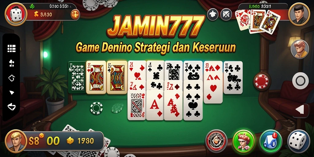 Screenshot utama JAMIN777 menampilkan pemain yang berinteraksi dalam permainan Domino.