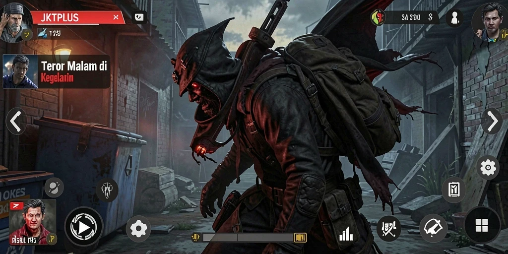 Screenshot gameplay JKTPLUS yang menegangkan dan menyeramkan.