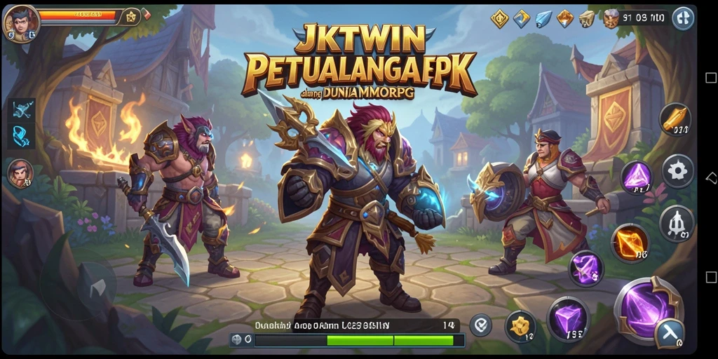 Tangkapan layar JKTWIN yang menampilkan aksi petualangan MMORPG.