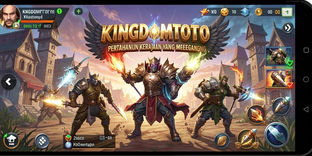 Tampilan menegangkan dari gameplay <strong>KINGDOMTOTO</strong> saat mempertahankan kerajaan.