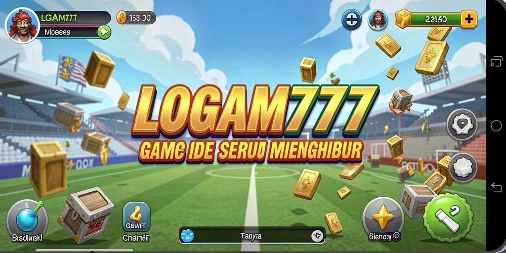 Screenshot menampilkan gameplay seru LOGAM777 dengan berbagai karakter.
