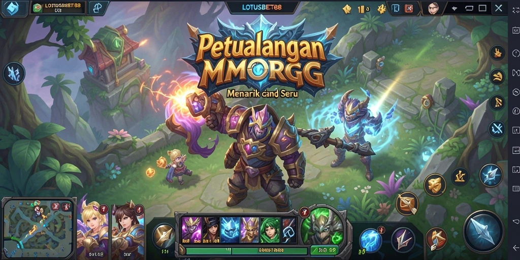 Screenshot dari gameplay seru LOTUSBET88 yang menunjukkan aksi petualangan MMORPG.