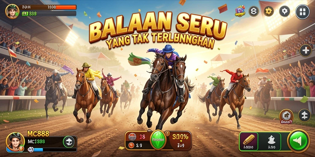 Screenshot gameplay <strong>MC888</strong> yang menampilkan aksi balapan yang memikat.