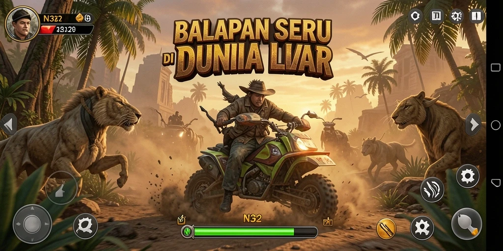 Tampilkan gameplay balapan yang seru dan mendebarkan di N32.