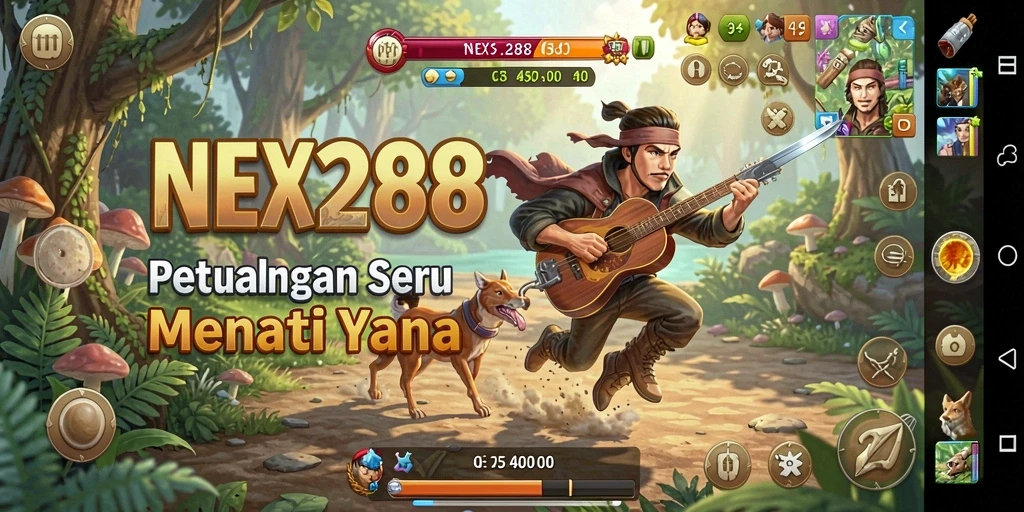 Tangkapan layar NEX288 menunjukkan aksi petualangan yang mendebarkan.