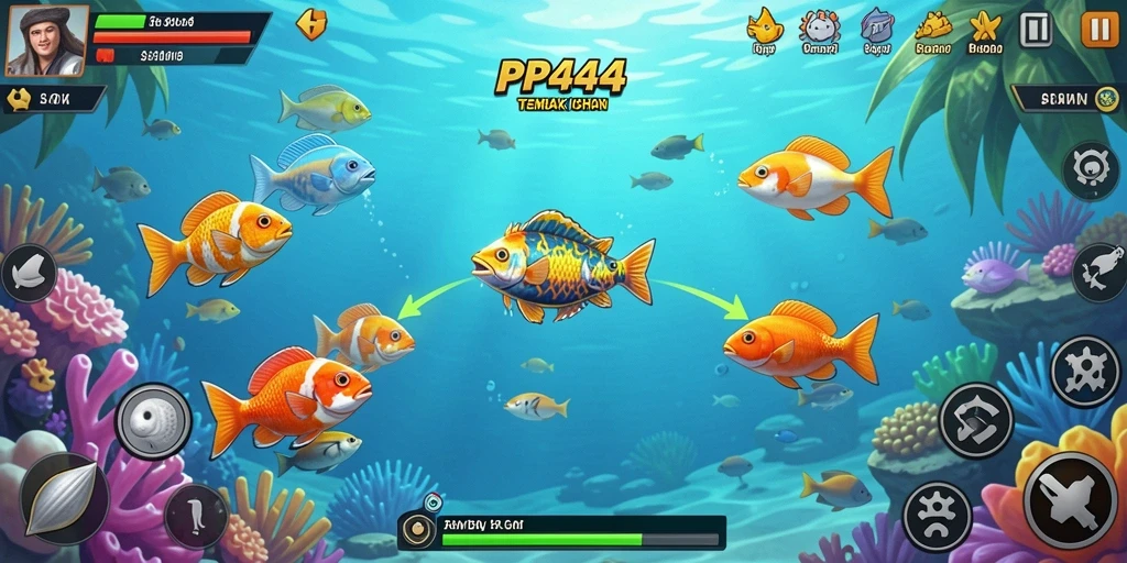 Screenshot menampilkan aksi seru dalam gameplay Tembak Ikan.