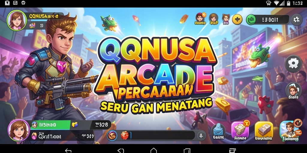 Screenshot gameplay QQNUSA menampilkan tantangan Arcade yang seru.