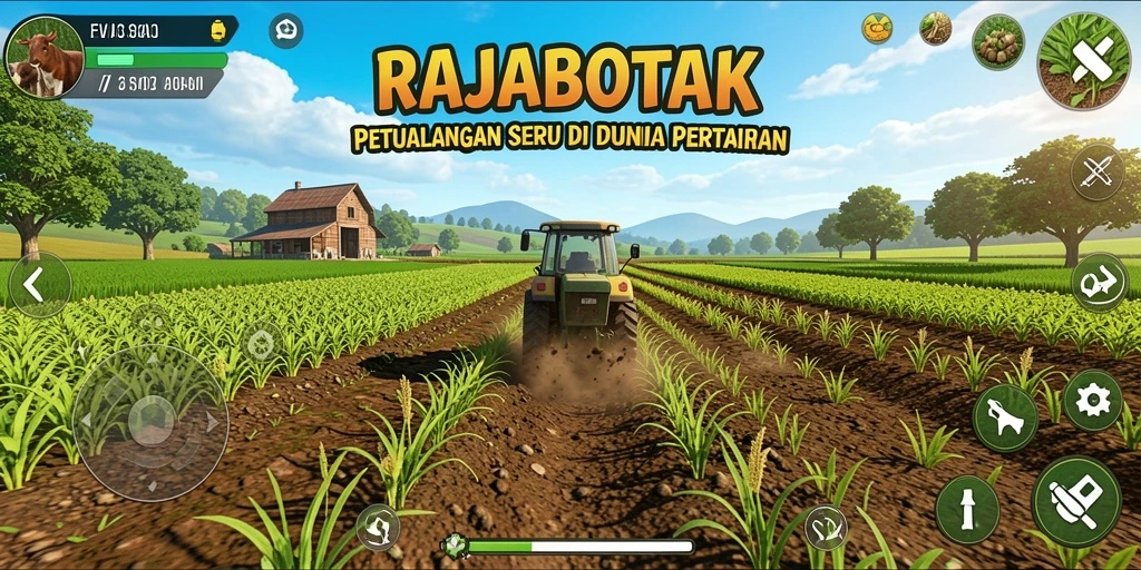 Tampilan gameplay seru di dunia pertanian RAJABOTAK.