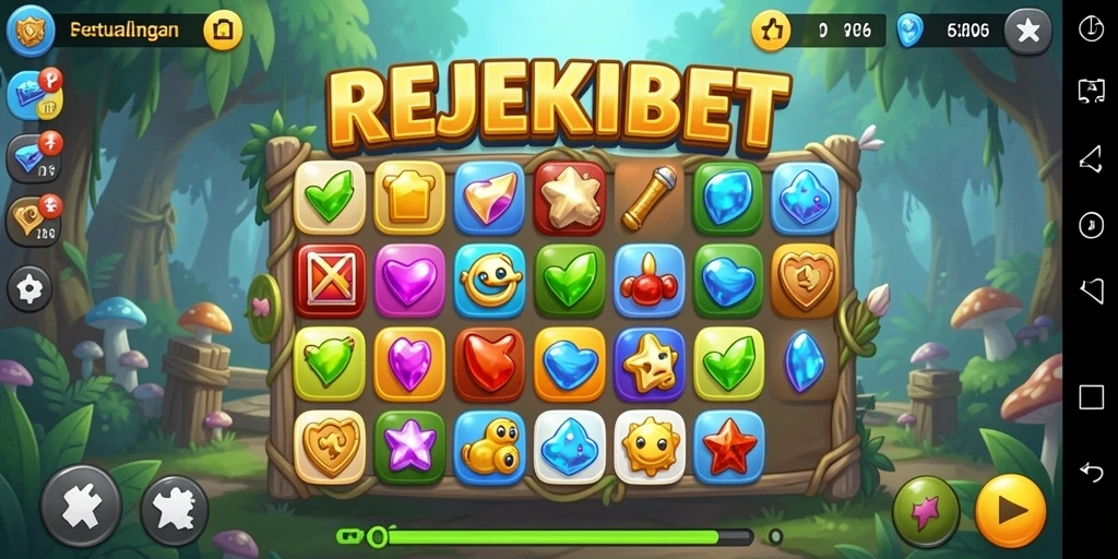 Tampilan menarik dari gameplay Match-3 yang penuh warna.