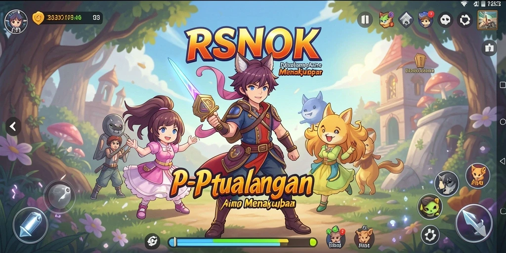 Screenshot RSNOK menampilkan karakter anime dalam aksi pertarungan.