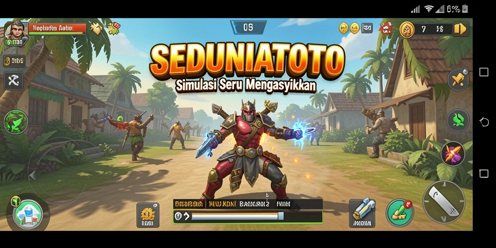 Screenshot gameplay SEDUNIATOTO dengan interaksi pemain.