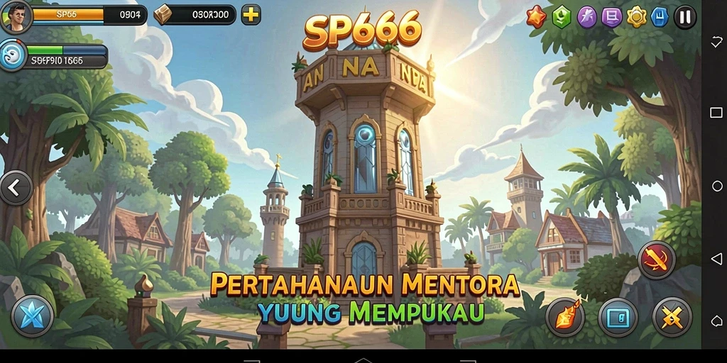 Screenshot game SP666 menunjukkan aksi menara pertahanan yang menegangkan.